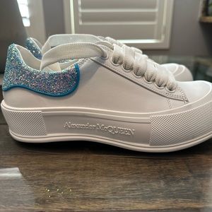 Alexander McQueen sneaker with blue crystals